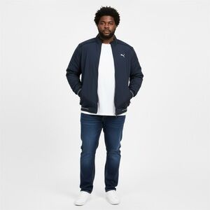 Puma Men's Dark Blue Windbreaker with torn condition‎ inside size XL